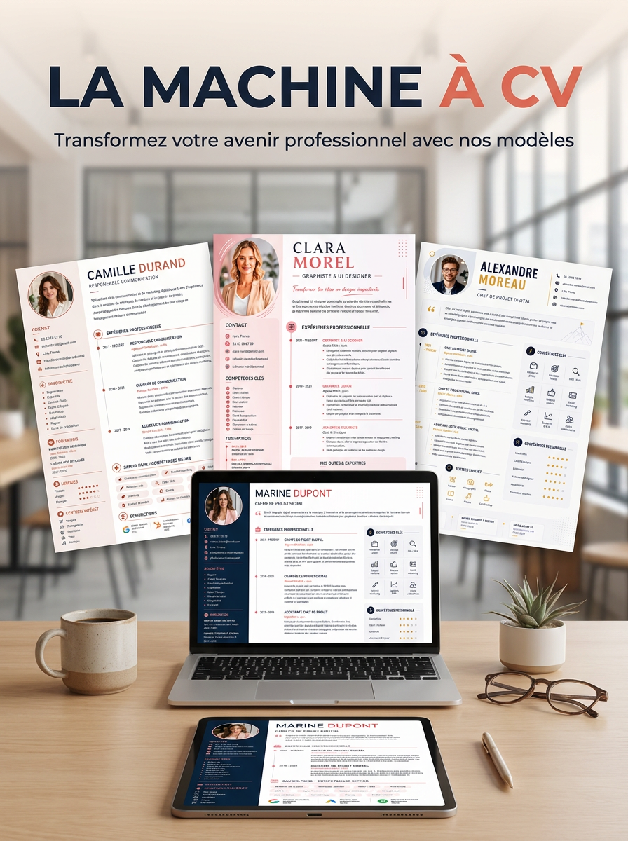 Vitrine de modèles de CV premium générés par La Machine à CV