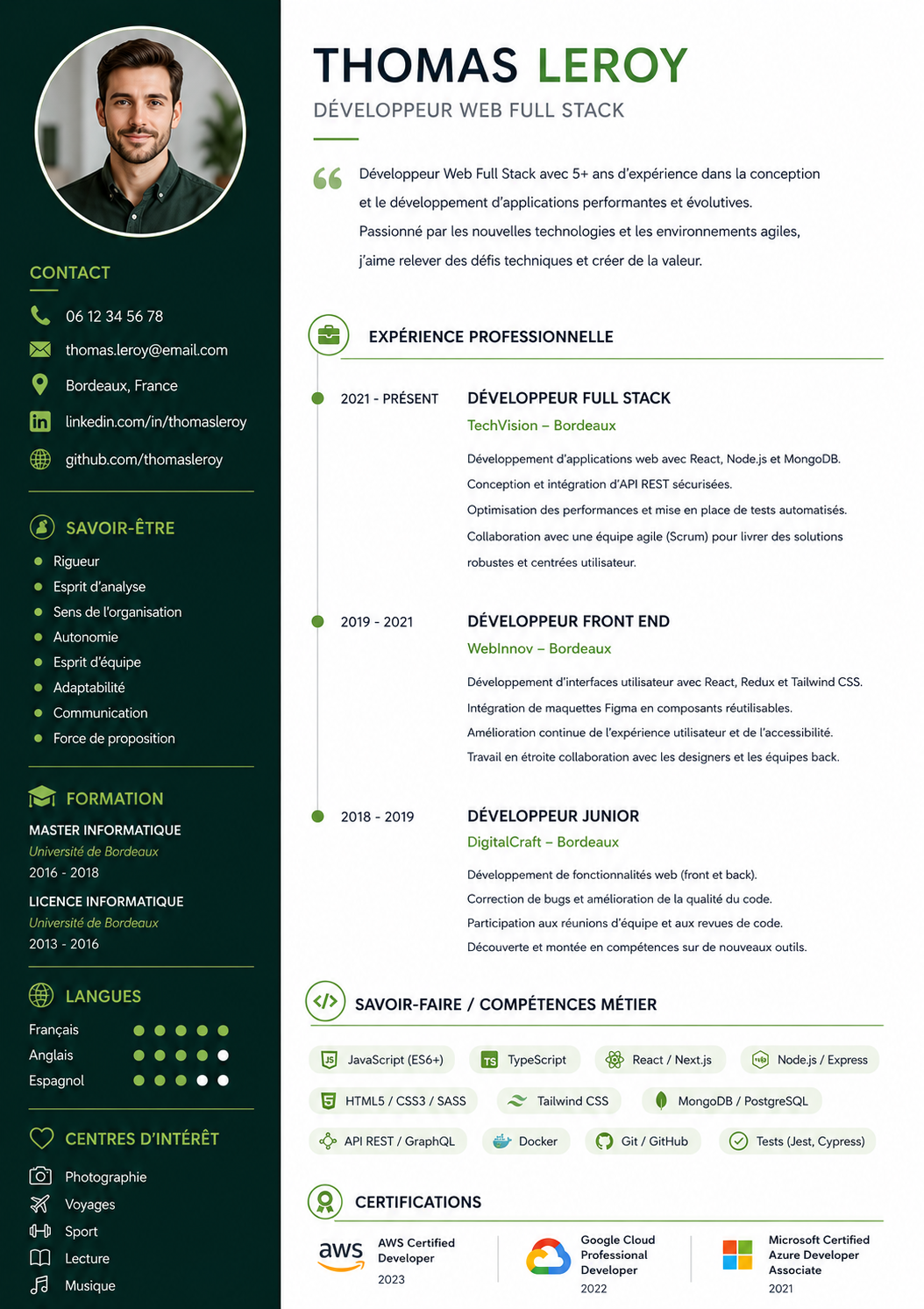 Modèle de CV Template 5