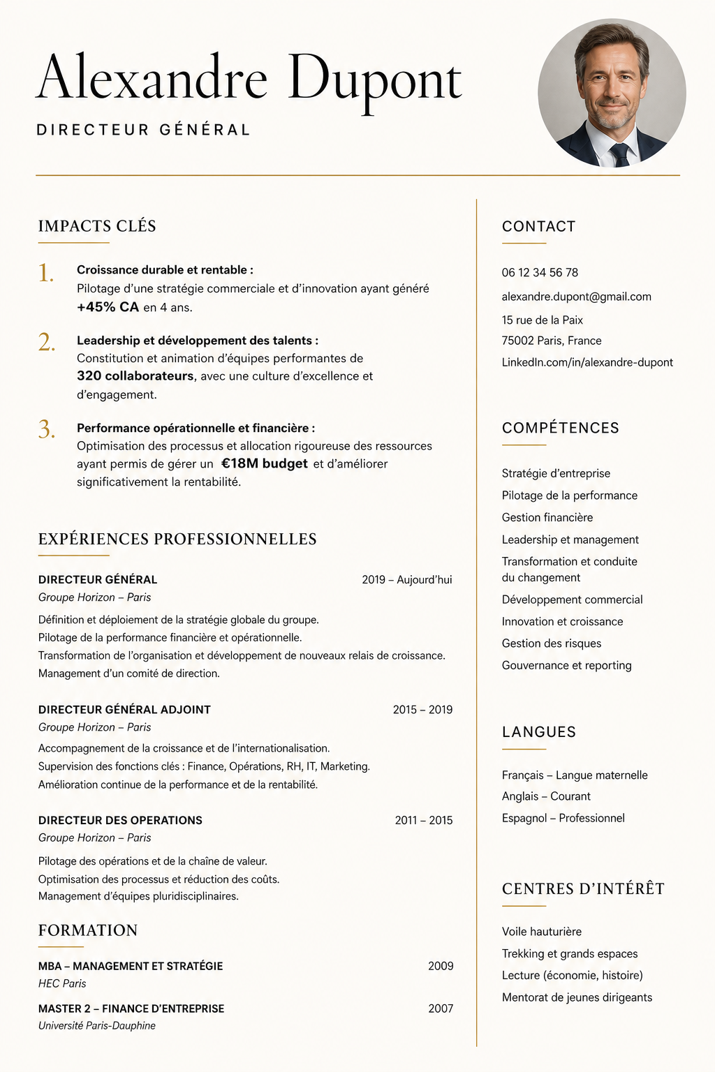 Aperçu Template 19 — Executive CEO